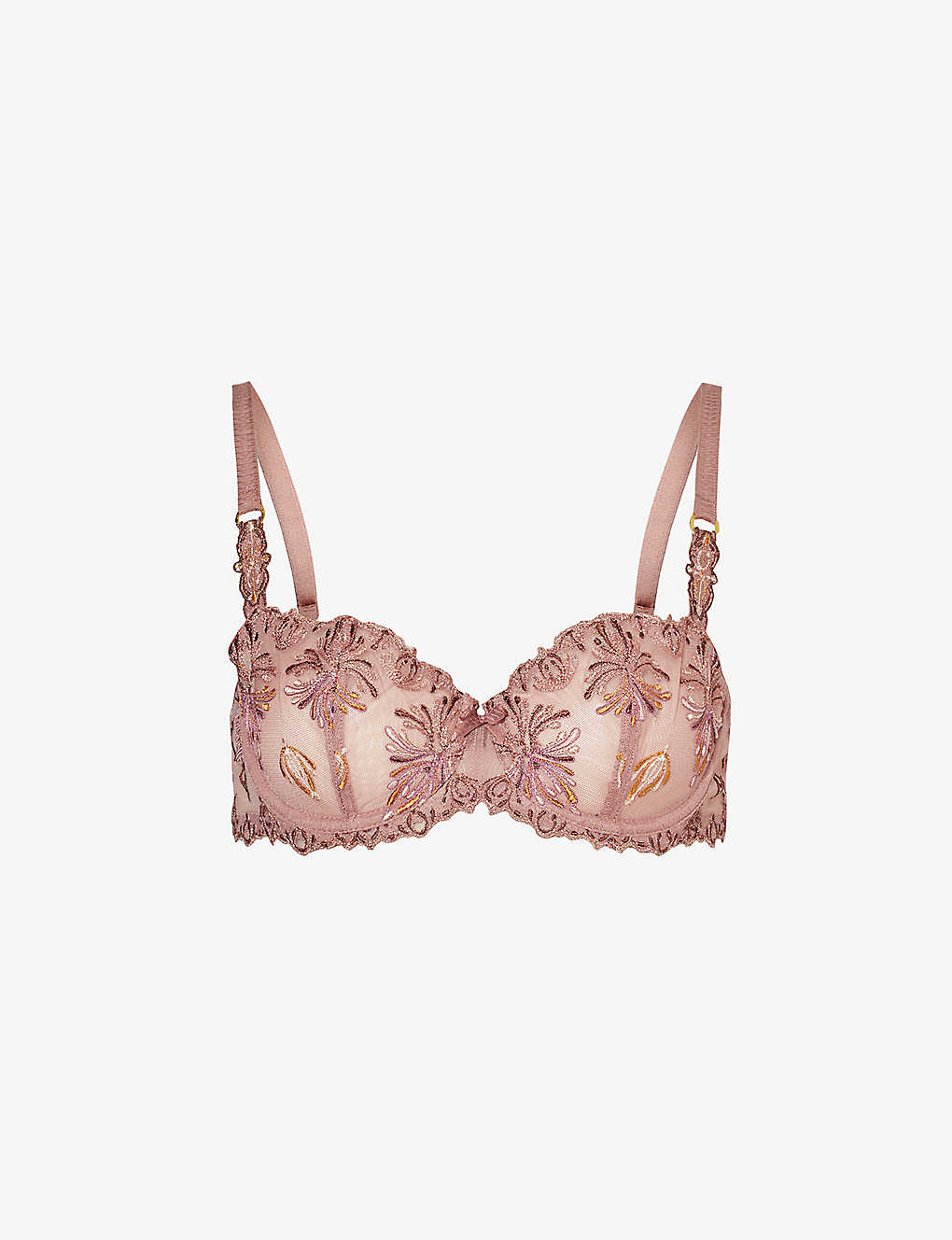 Chantelle Womens Henne Multico Champs Elysées Floral-embroidered Stretch-mesh Bra