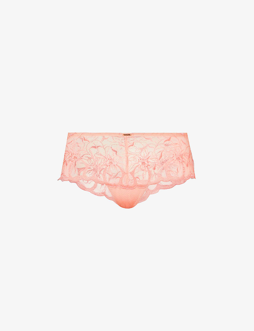 Chantelle Womens Candlelight Peach Fleurs Shorty Mid-rise Stretch-lace Briefs