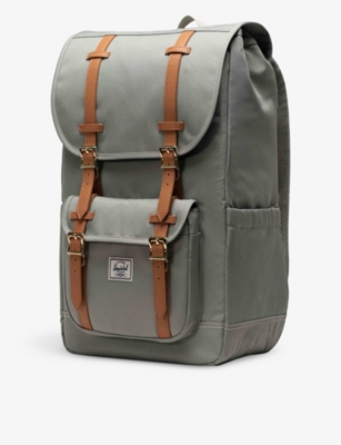 HERSCHEL SUPPLY CO HERSCHEL SUPPLY CO WOMEN'S SEAGRASS/WHITE STITCH LITTLE AMERICA RECYCLED-POLYESTER BACKPACK 