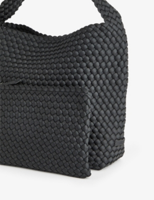 Naghedi Womens Onyx Nomad Woven Hobo Bag In Onyx