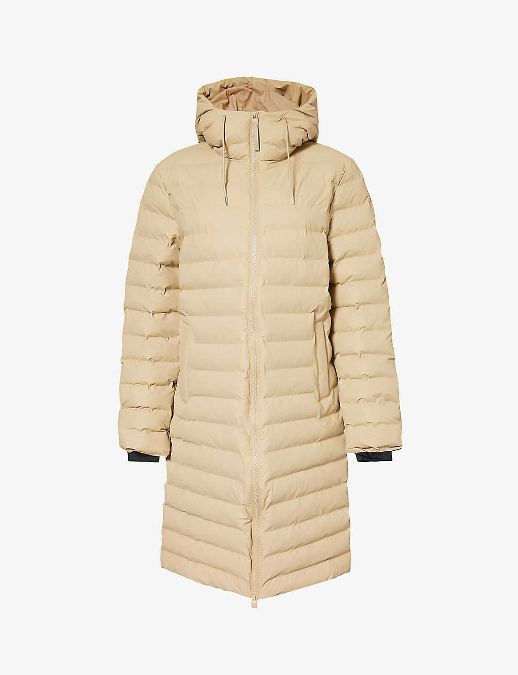 Rains Womens Sand Funnel-neck Quilted Shell Jacket