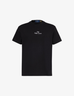 Polo Ralph Lauren Mens Polo Black Logo-print Short-sleeve Cotton-jersey T-shirt