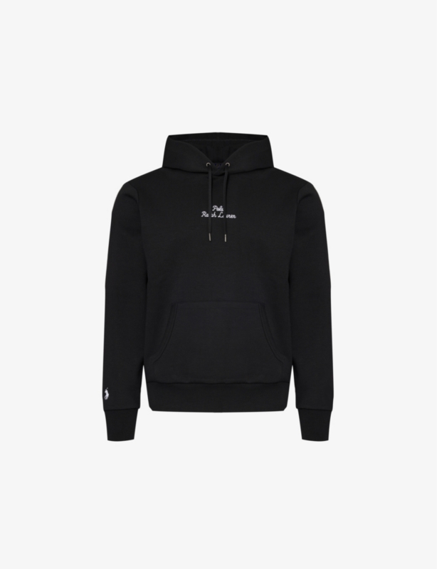 Brand-embroidered relaxed-fit cotton-blend hoody