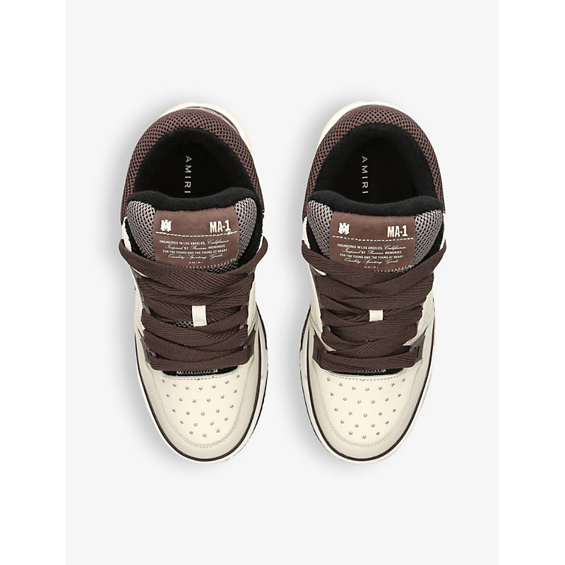 Shop Amiri Men's Brown/oth Ma-1 Chunky-sole Leather Low-top Trainers