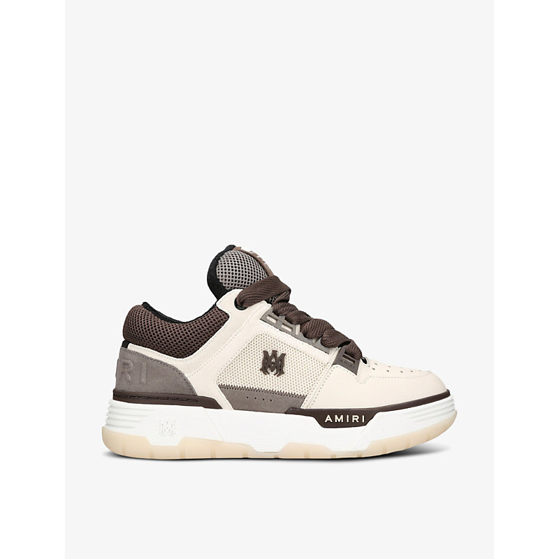 Shop Amiri Men's Brown/oth Ma-1 Chunky-sole Leather Low-top Trainers