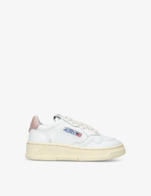AUTRY: Kids' Medalist logo-print leather low-top trainers