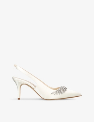 Manolo Blahnik Terala Gala 70 Jewel Slingback Pumps In Cream