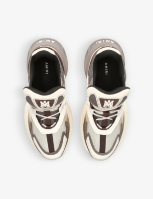 Shop Amiri Men's Brown/oth Ma Runner Chunky-sole Leather And Mesh Low-top Trainers
