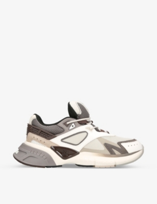 Shop Amiri Mens Brown/oth Ma Runner Chunky-sole Leather And Mesh Low-top Trainers