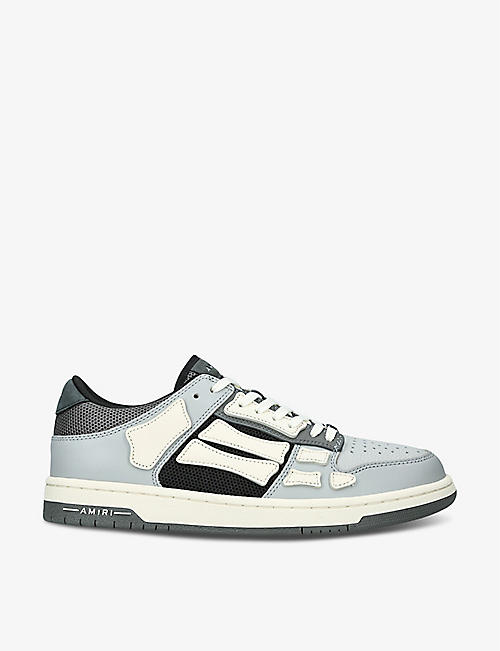 AMIRI: Skel panelled leather and mesh low-top trainers