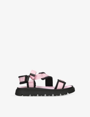 Dolce & Gabbana Kids' Logo-print Gross-grain Woven Sandals In Pink