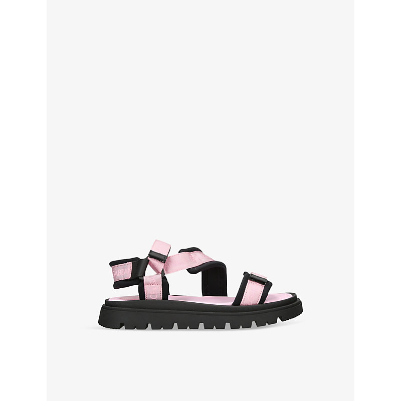Dolce & Gabbana Kids' Logo-print Gross-grain Woven Sandals In Pink