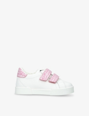 DOLCE & GABBANA: Portofino logo-print low-top leather trainers