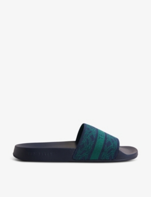 Ted Baker Elasticated Strap Sliders In Blue