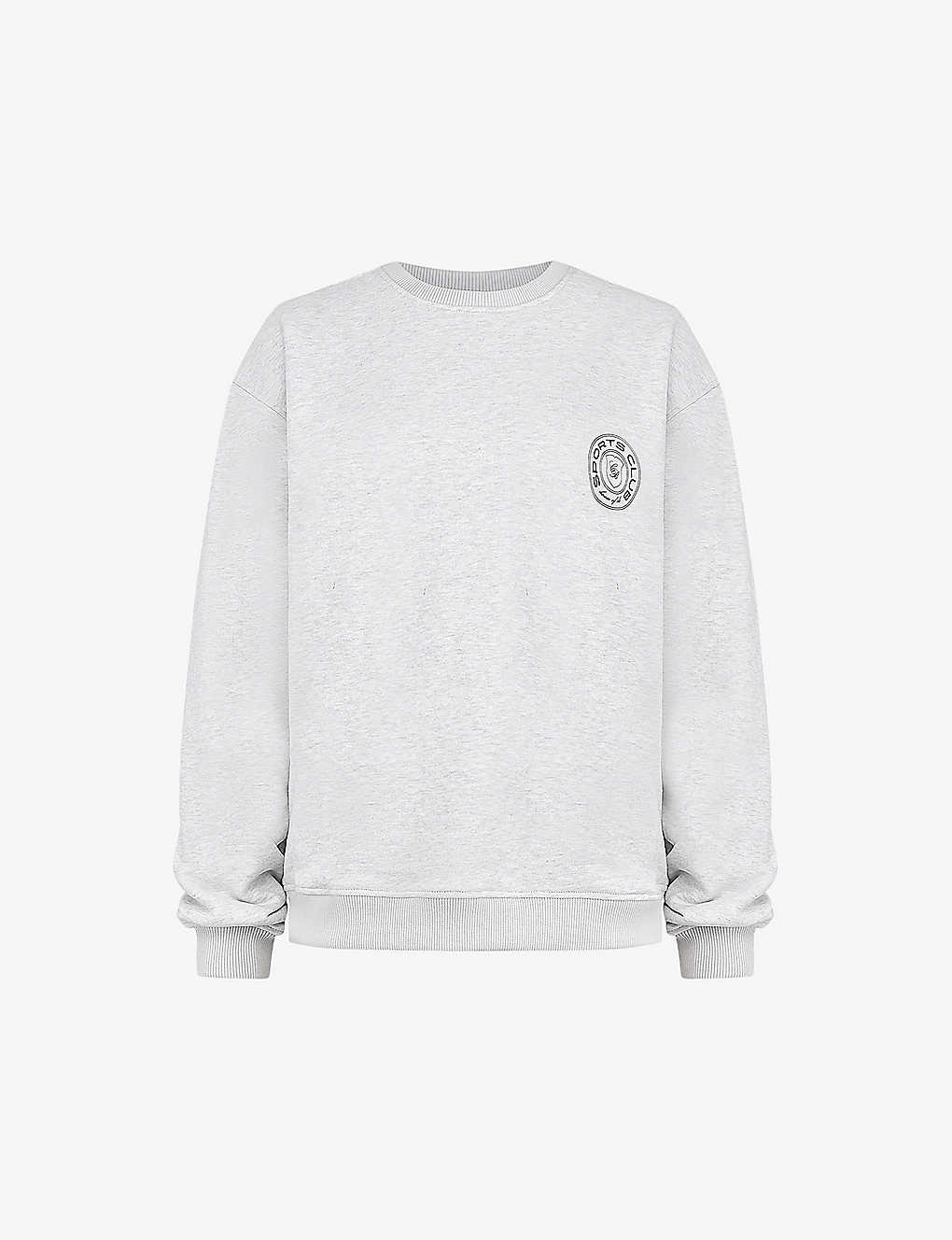 House Of Cb Womens Light Grey Haze Logo-print Cotton-blend Sweatshirt