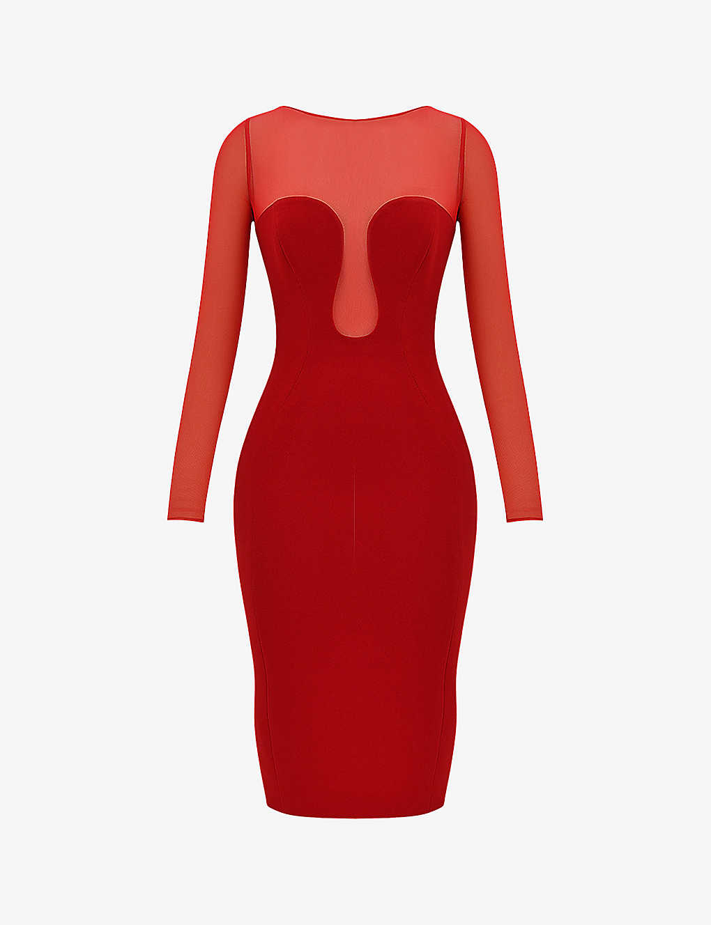 House Of Cb Womens Scarlet Darcy Plunge-neck Woven Midi Dress In Red
