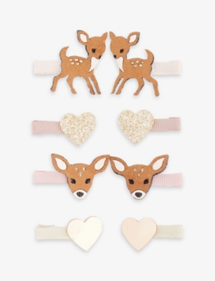 Mimi & Lula Kids' Felicity Fawn Mini Pack Of Eight Hair Clips In Multi