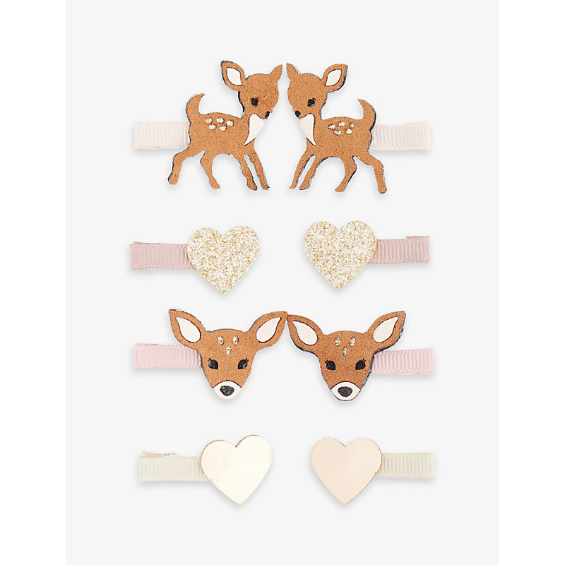 Mimi & Lula Kids' Felicity Fawn Mini Pack Of Eight Hair Clips In Multi