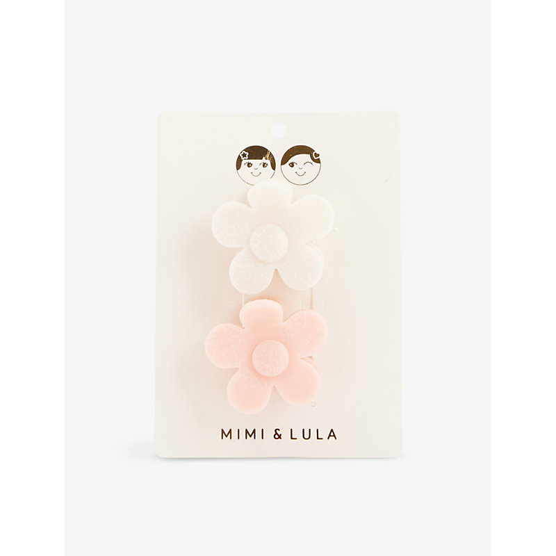 Shop Mimi & Lula Daisy-shaped Assorted-colour Pack Of Two Hair Clips In Prairie Girl