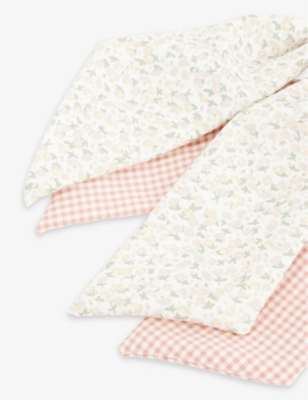 Shop Mimi & Lula Girls Prairie Girl Kids Gingham And Floral-print Pack Of Two Woven Scrunchies
