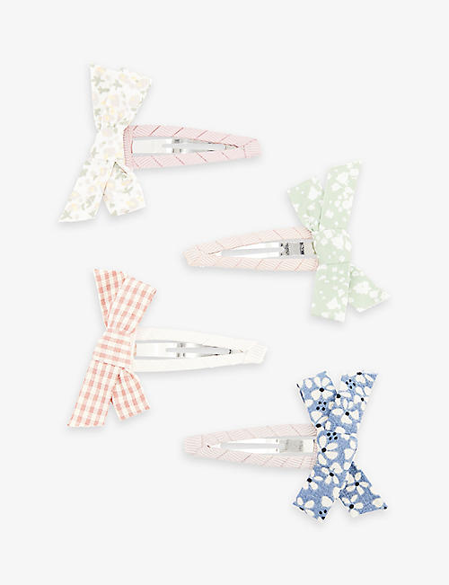 MIMI & LULA: Bow-embellished pack of four hair clips
