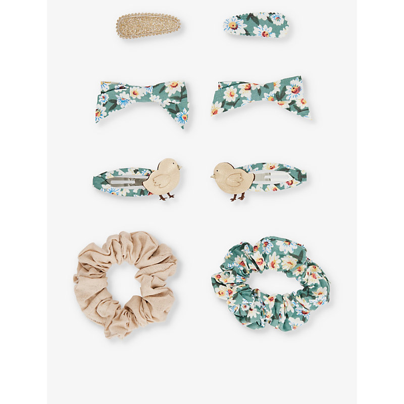 Mimi & Lula Kids' Easter Egg Floral-print Pack Of Eight Hair Accessories