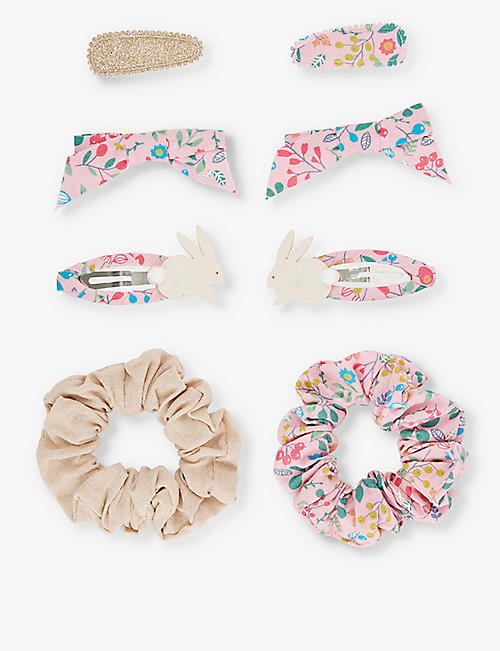 MIMI & LULA: Easter Egg floral-print pack of eight hair accessories