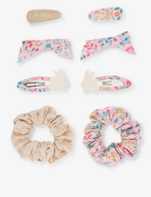 Mimi & Lula Kids' Easter Egg Floral-print Pack Of Eight Hair Accessories