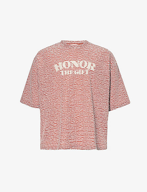 HONOR THE GIFT: High Stripe graphic-print woven T-shirt