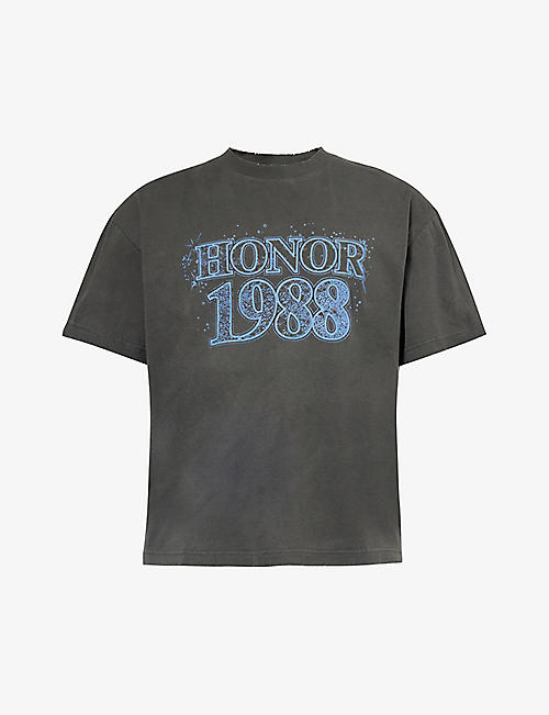 HONOR THE GIFT: Logo text-print cotton-jersey T-shirt