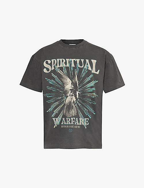 HONOR THE GIFT: Spiritual Conflict graphic-print cotton-jersey T-shirt