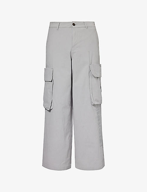 HONOR THE GIFT: Wide Leg regular-fit cotton trousers