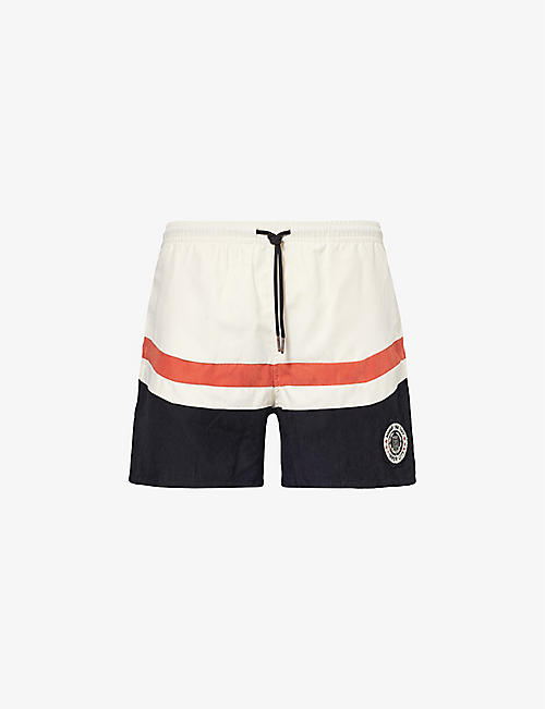 HONOR THE GIFT: Brushed brand-patch woven shorts