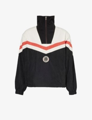 Honor The Gift Mens Black Track Funnel-neck Relaxed-fit Woven Jacket In Black
