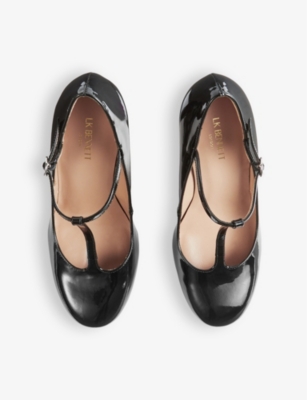 Lk Bennett Womens Bla-black Annalise T-bar Patent-leather Court Shoes In Bla-black