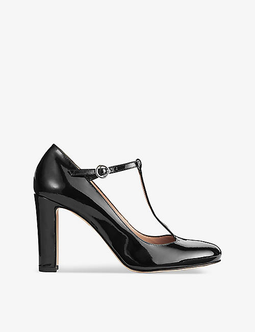LK BENNETT: Annalise T-bar patent-leather court shoes