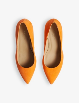 Shop Lk Bennett Women's Ora-orange Floret Pointed-toe Suede Heeled Courts