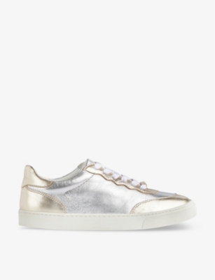 Lk Bennett Womens Gol-gold Runner Panelled Leather Low-top Trainers In Gol-gold