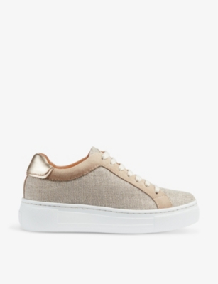 LK BENNETT: Lift platform-sole low-top tweed trainers