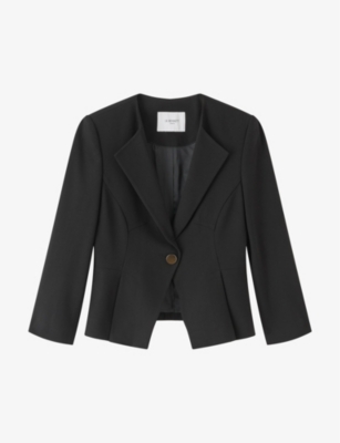 Shop Lk Bennett Women's Bla-black Sky Peplum Stretch-crepe Jacket