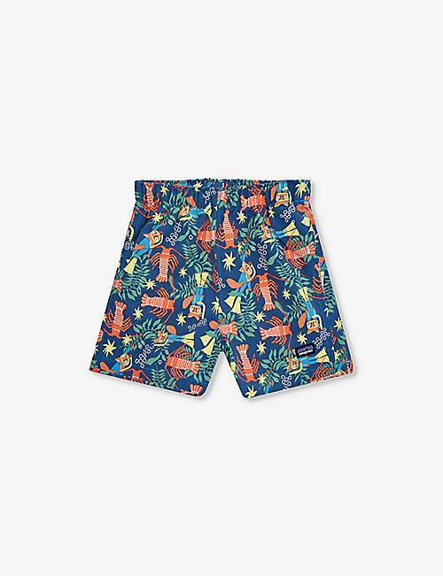 PATAGONIA: Graphic-print brand-patch recycled-nylon shorts 6 months - 4 years