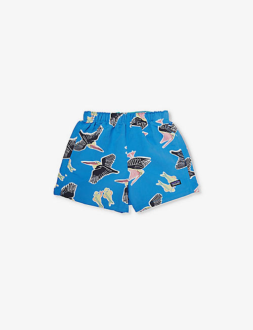 PATAGONIA: Graphic-print brand-patch recycled-nylon shorts 6 months - 4 years