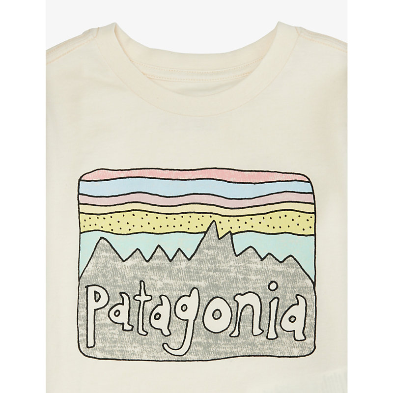 Shop Patagonia Undyed Natural Fitz Roy Skies Short-sleeve Organic-cotton T-shirt 6 Months - 4 Years