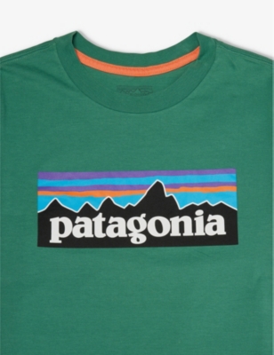 Shop Patagonia Boys Gather Green Kids Logo-print Regular-fit Cotton-jersey T-shirt 5-18 Years
