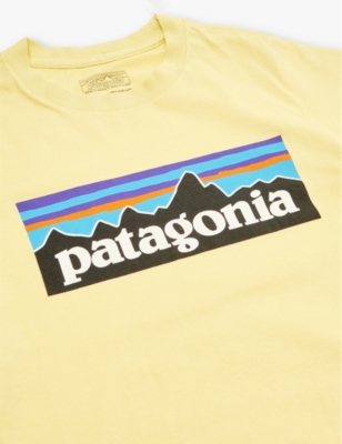 Shop Patagonia Logo-print Regular-fit Cotton-jersey T-shirt 5-18 Years In Milled Yellow