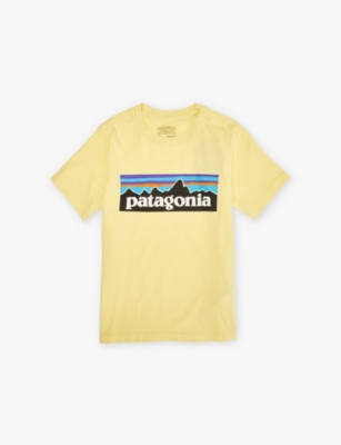 Shop Patagonia Logo-print Regular-fit Cotton-jersey T-shirt 5-18 Years In Milled Yellow