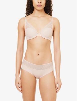 CHANTELLE: Norah adjustable-strap stretch-lace T-shirt bra