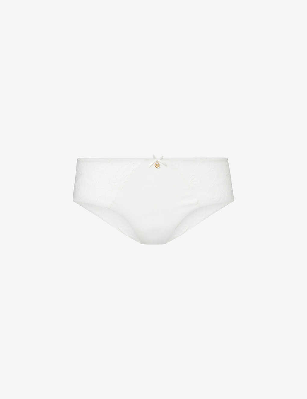Chantelle Womens Milk Orchids Branded-charm Stretch-lace Briefs