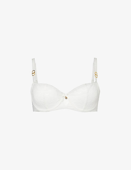 CHANTELLE: Orchids floral-embroidered stretch-woven bra