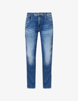 REPLAY: Anbass slim-fit stretch-denim jeans